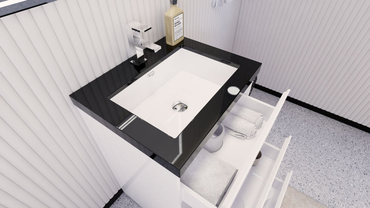 Stanley 24" Freestanding Bathroom Vanity with Reinforced Acrylic Sink and Cabinet Storage