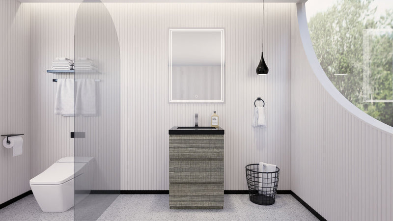 Stanley 24" Freestanding Bathroom Vanity with Reinforced Acrylic Sink and Cabinet Storage