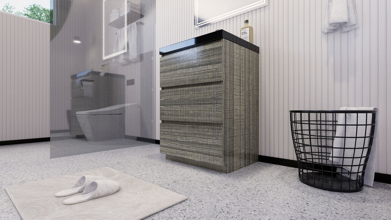 Stanley 24" Freestanding Bathroom Vanity with Reinforced Acrylic Sink and Cabinet Storage