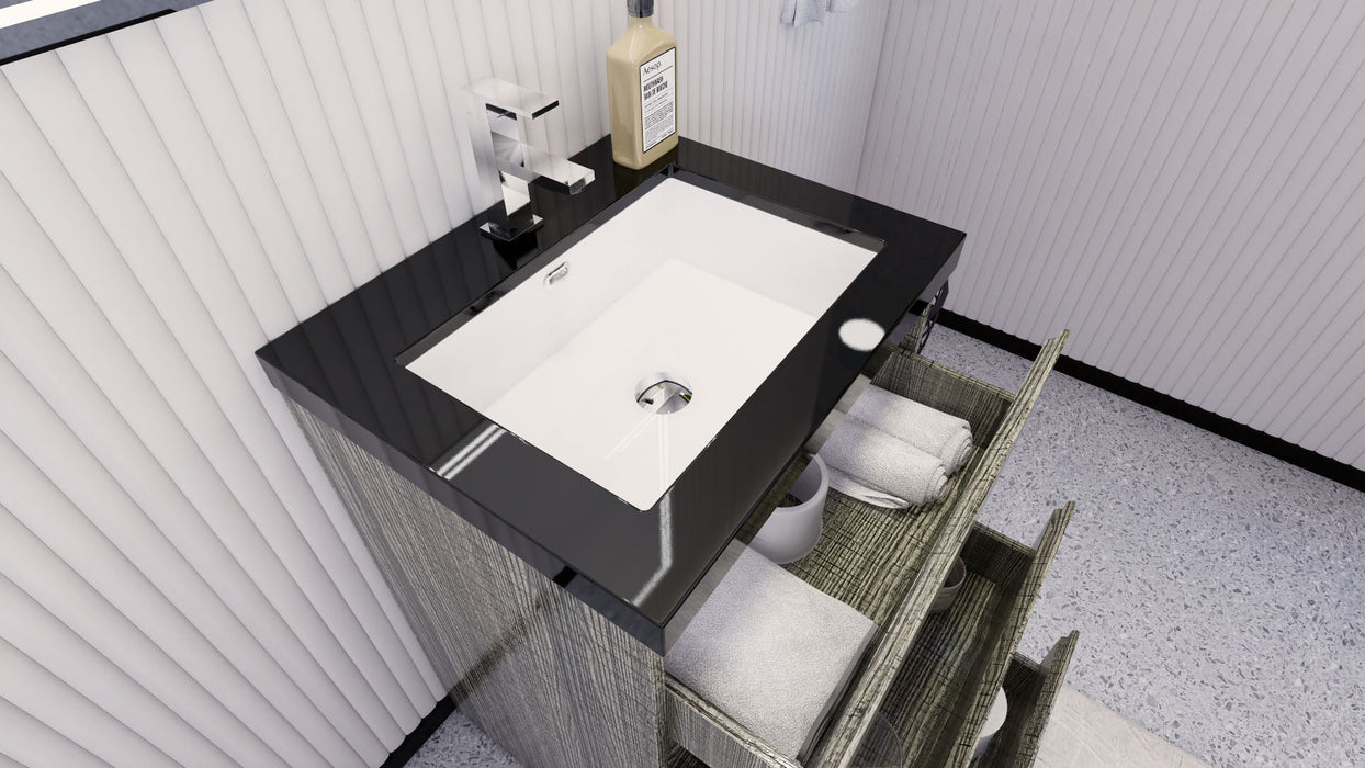 Stanley 24" Freestanding Bathroom Vanity with Reinforced Acrylic Sink and Cabinet Storage