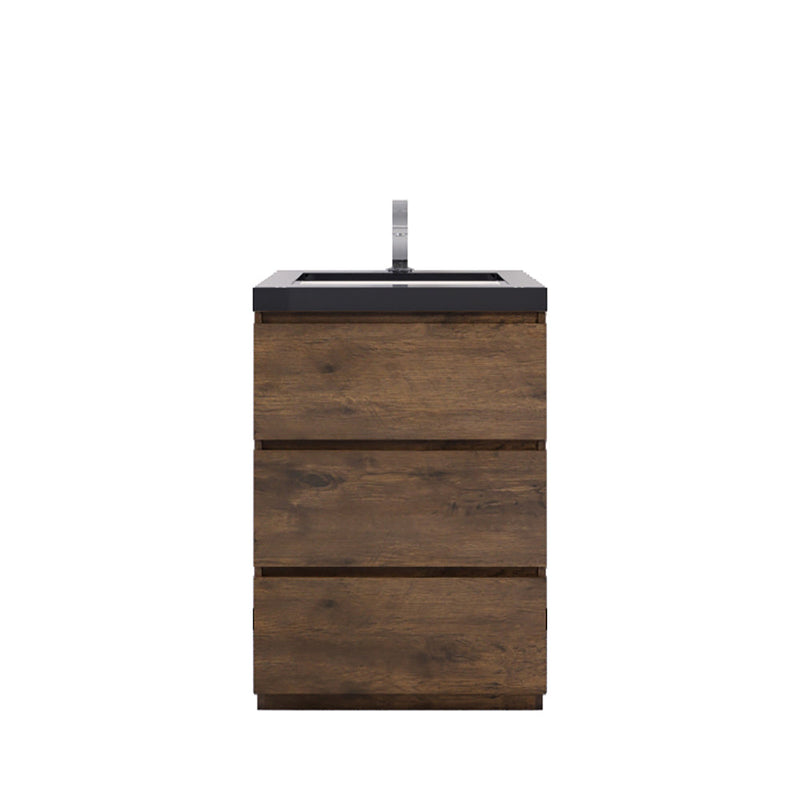 Stanley 24" Freestanding Bathroom Vanity with Reinforced Acrylic Sink and Cabinet Storage