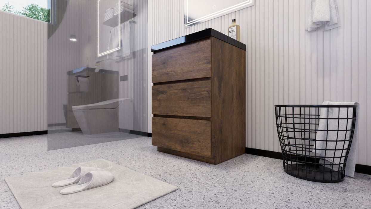 Stanley 24" Freestanding Bathroom Vanity with Reinforced Acrylic Sink and Cabinet Storage