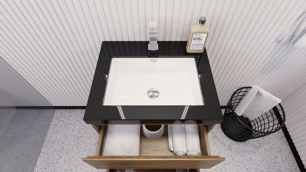 Stanley 24" Freestanding Bathroom Vanity with Reinforced Acrylic Sink and Cabinet Storage