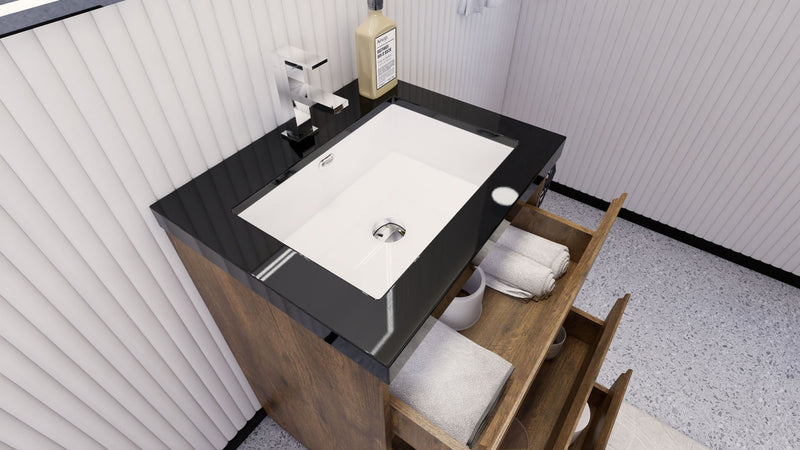 Stanley 24" Freestanding Bathroom Vanity with Reinforced Acrylic Sink and Cabinet Storage