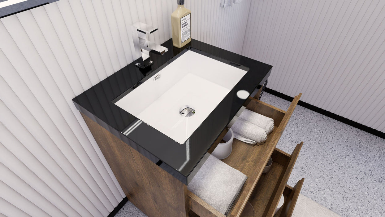 Stanley 24" Freestanding Bathroom Vanity with Reinforced Acrylic Sink and Cabinet Storage