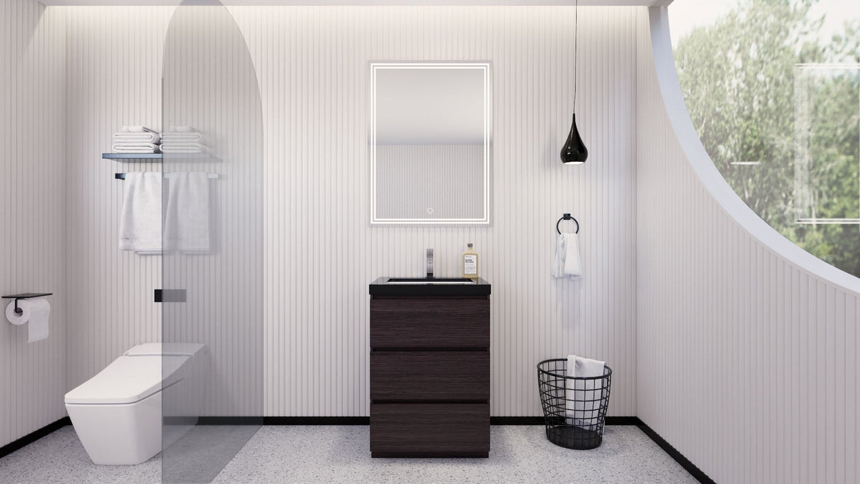 Stanley 24" Freestanding Bathroom Vanity with Reinforced Acrylic Sink and Cabinet Storage