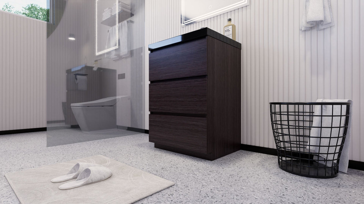 Stanley 24" Freestanding Bathroom Vanity with Reinforced Acrylic Sink and Cabinet Storage