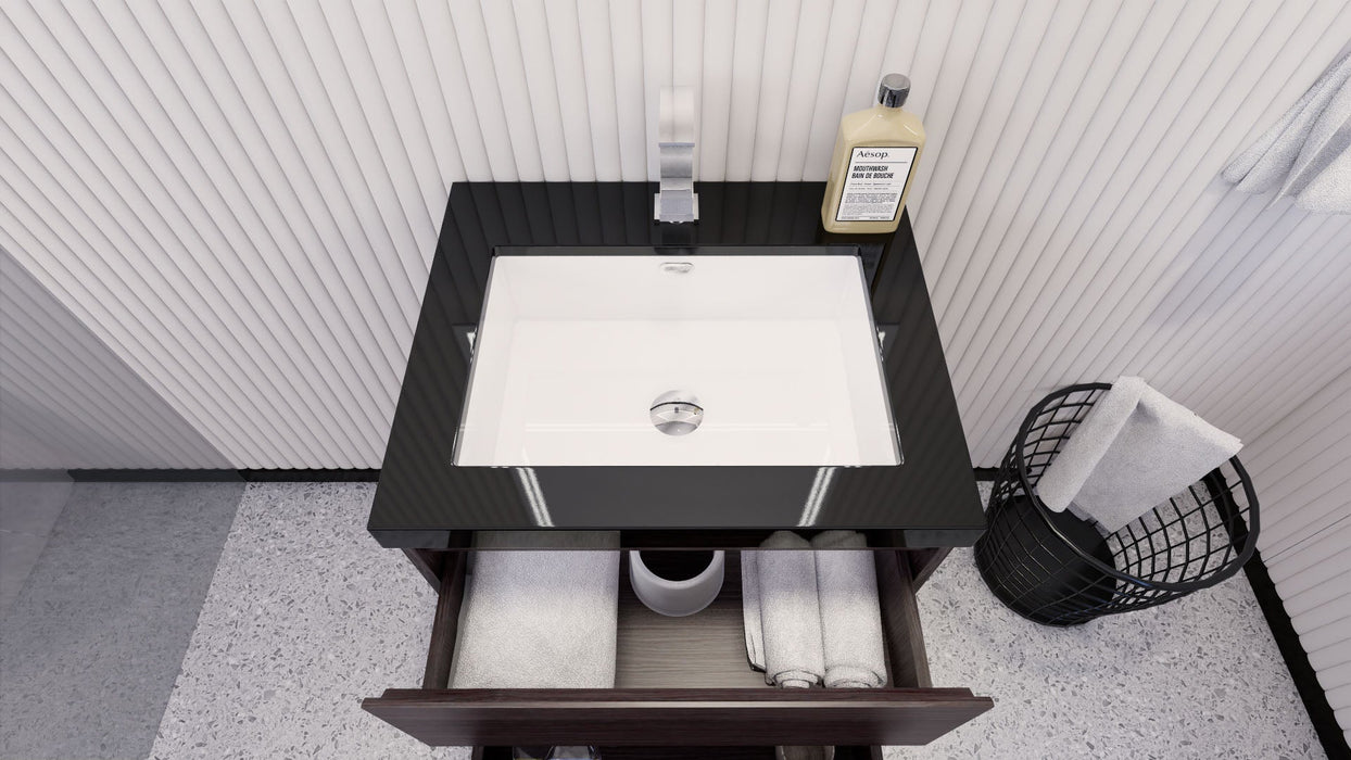 Stanley 24" Freestanding Bathroom Vanity with Reinforced Acrylic Sink and Cabinet Storage
