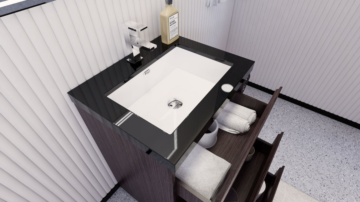 Stanley 24" Freestanding Bathroom Vanity with Reinforced Acrylic Sink and Cabinet Storage