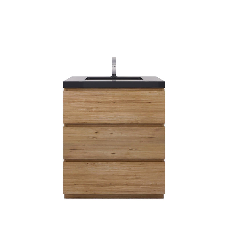 Stanley 30" Freestanding Bathroom Vanity with Reinforced Acrylic Sink and Cabinet Storage