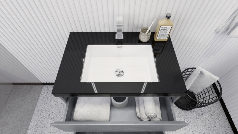 Stanley 30" Freestanding Bathroom Vanity with Reinforced Acrylic Sink and Cabinet Storage