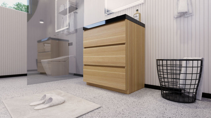 Stanley 30" Freestanding Bathroom Vanity with Reinforced Acrylic Sink and Cabinet Storage (image 3)