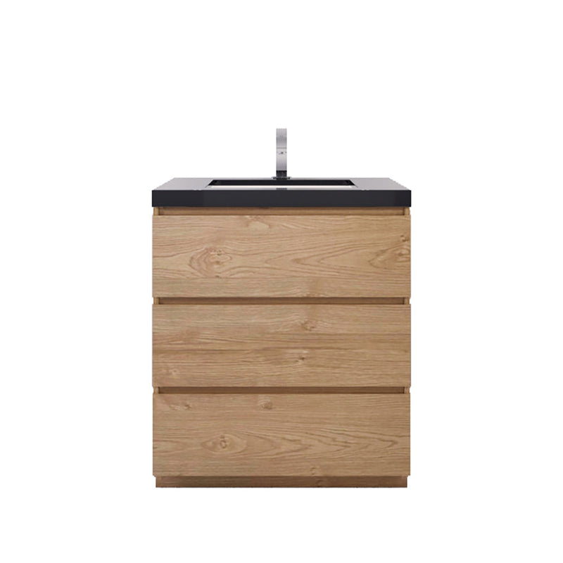 Stanley 30" Freestanding Bathroom Vanity with Reinforced Acrylic Sink and Cabinet Storage