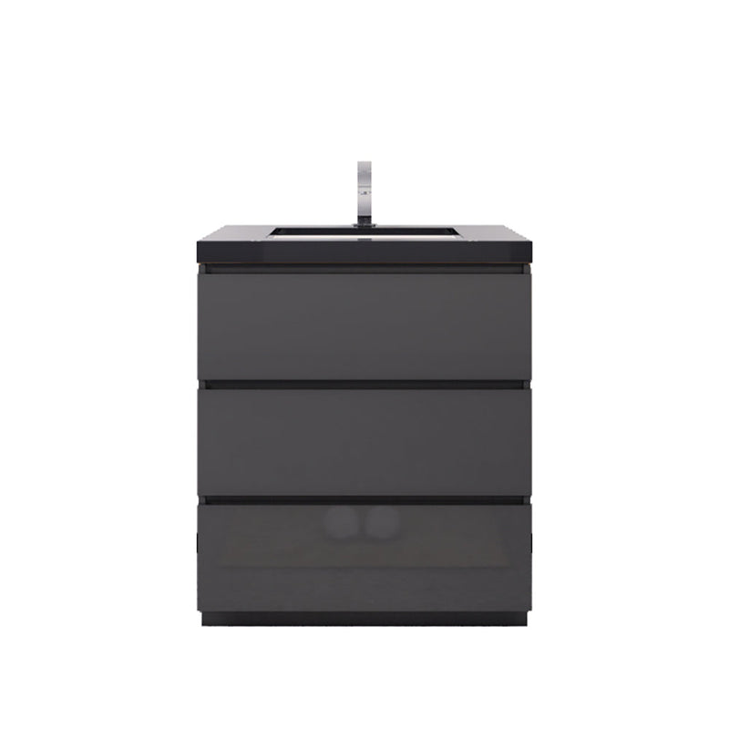 Stanley 30" Freestanding Bathroom Vanity with Reinforced Acrylic Sink and Cabinet Storage