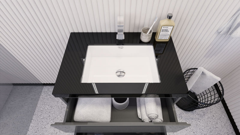 Stanley 30" Freestanding Bathroom Vanity with Reinforced Acrylic Sink and Cabinet Storage