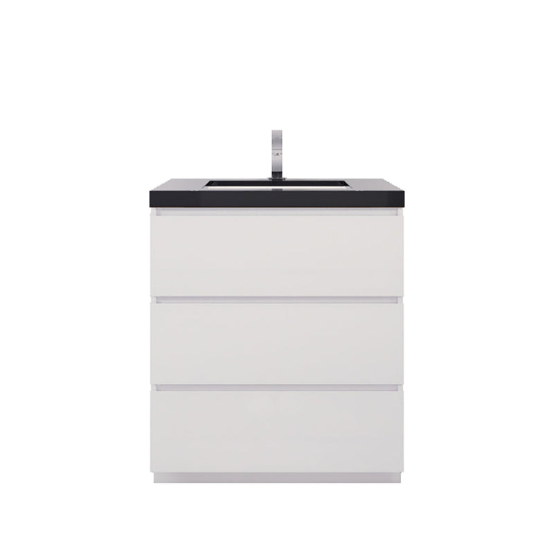Stanley 30" Freestanding Bathroom Vanity with Reinforced Acrylic Sink and Cabinet Storage