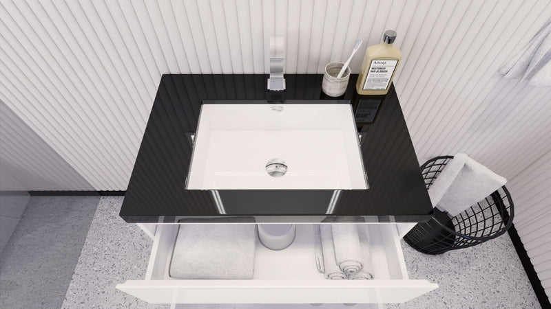 Stanley 30" Freestanding Bathroom Vanity with Reinforced Acrylic Sink and Cabinet Storage