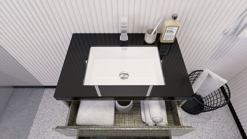 Stanley 30" Freestanding Bathroom Vanity with Reinforced Acrylic Sink and Cabinet Storage