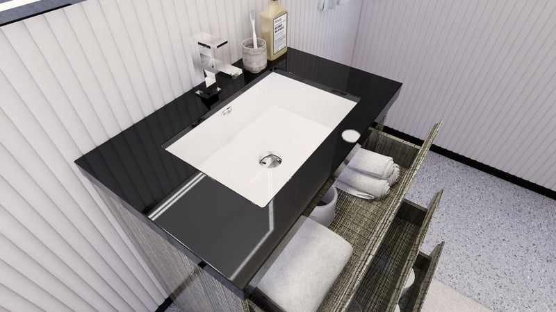 Stanley 30" Freestanding Bathroom Vanity with Reinforced Acrylic Sink and Cabinet Storage