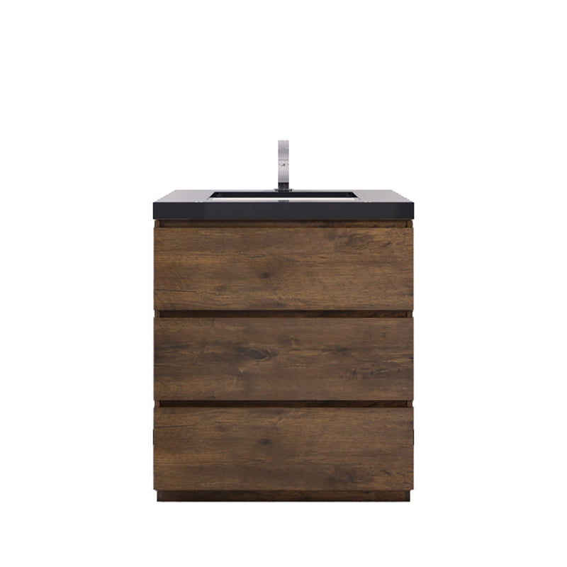 Stanley 30" Freestanding Bathroom Vanity with Reinforced Acrylic Sink and Cabinet Storage