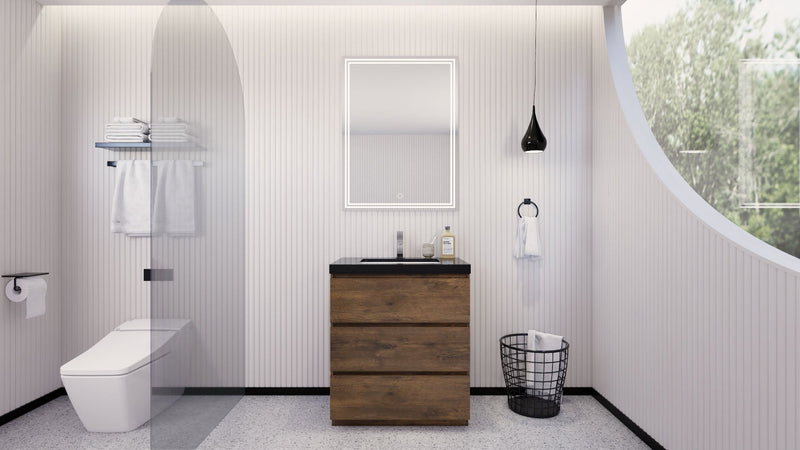 Stanley 30" Freestanding Bathroom Vanity with Reinforced Acrylic Sink and Cabinet Storage