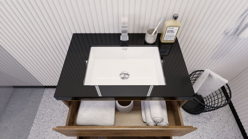 Stanley 30" Freestanding Bathroom Vanity with Reinforced Acrylic Sink and Cabinet Storage