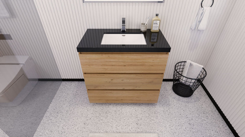 Stanley 36" Freestanding Bathroom Vanity with Reinforced Acrylic Sink and Cabinet Storage