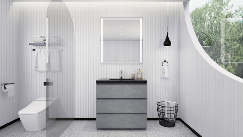 Stanley 36" Freestanding Bathroom Vanity with Reinforced Acrylic Sink and Cabinet Storage