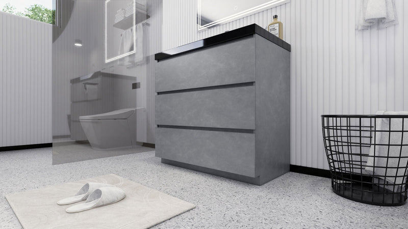 Stanley 36" Freestanding Bathroom Vanity with Reinforced Acrylic Sink and Cabinet Storage