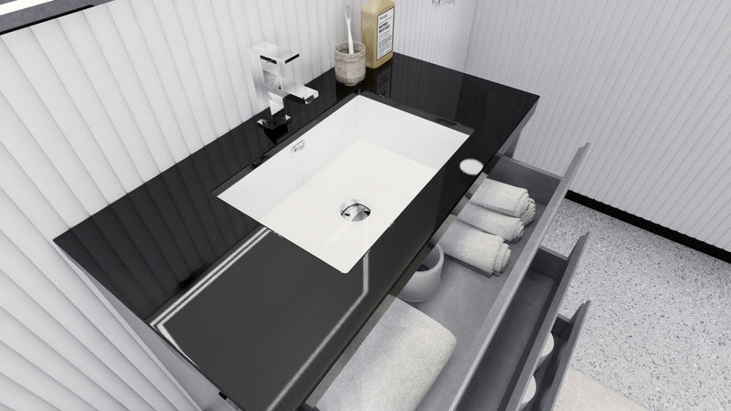 Stanley 36" Freestanding Bathroom Vanity with Reinforced Acrylic Sink and Cabinet Storage