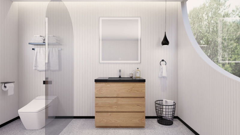 Stanley 36" Freestanding Bathroom Vanity with Reinforced Acrylic Sink and Cabinet Storage