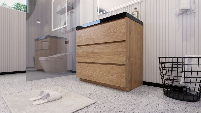 Stanley 36" Freestanding Bathroom Vanity with Reinforced Acrylic Sink and Cabinet Storage