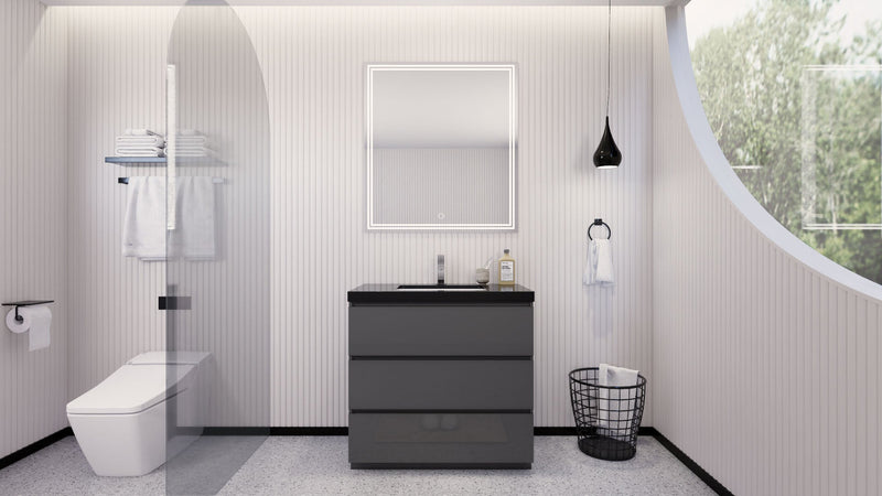 Stanley 36" Freestanding Bathroom Vanity with Reinforced Acrylic Sink and Cabinet Storage