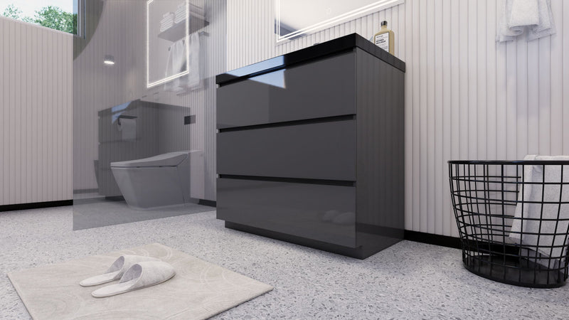 Stanley 36" Freestanding Bathroom Vanity with Reinforced Acrylic Sink and Cabinet Storage