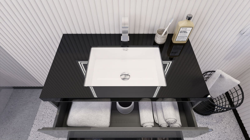 Stanley 36" Freestanding Bathroom Vanity with Reinforced Acrylic Sink and Cabinet Storage