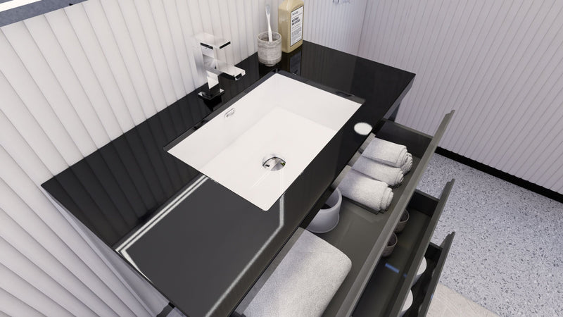 Stanley 36" Freestanding Bathroom Vanity with Reinforced Acrylic Sink and Cabinet Storage