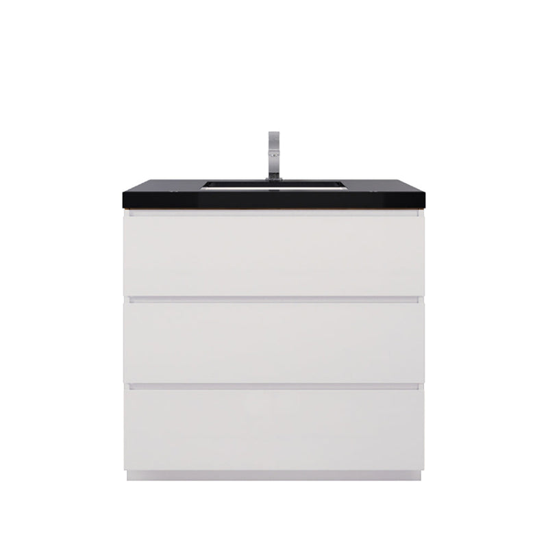 Stanley 36" Freestanding Bathroom Vanity with Reinforced Acrylic Sink and Cabinet Storage