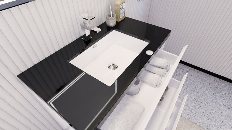 Stanley 36" Freestanding Bathroom Vanity with Reinforced Acrylic Sink and Cabinet Storage