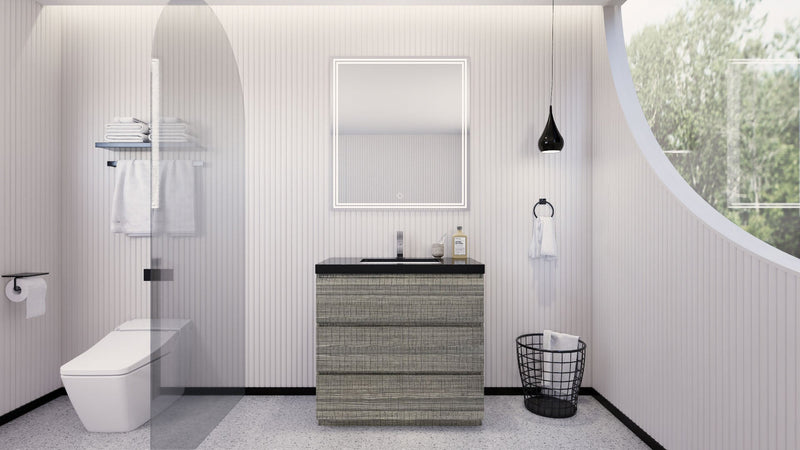 Stanley 36" Freestanding Bathroom Vanity with Reinforced Acrylic Sink and Cabinet Storage