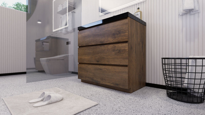 Stanley 36" Freestanding Bathroom Vanity with Reinforced Acrylic Sink and Cabinet Storage