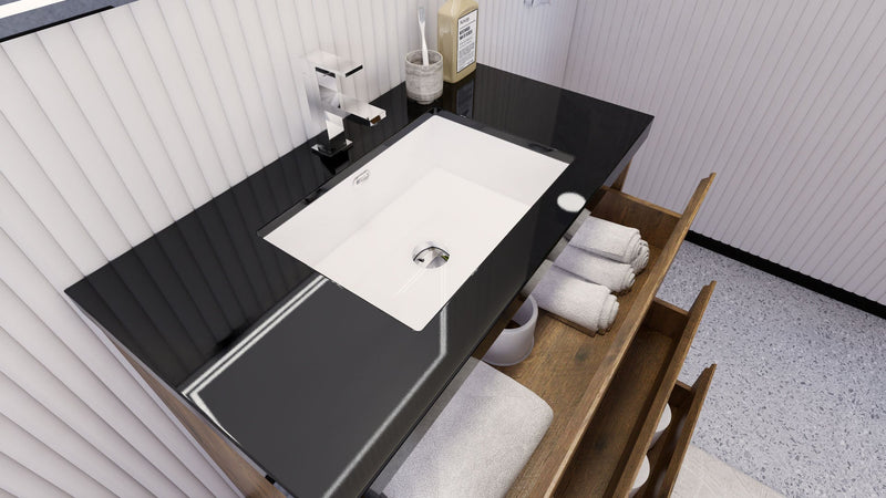 Stanley 36" Freestanding Bathroom Vanity with Reinforced Acrylic Sink and Cabinet Storage