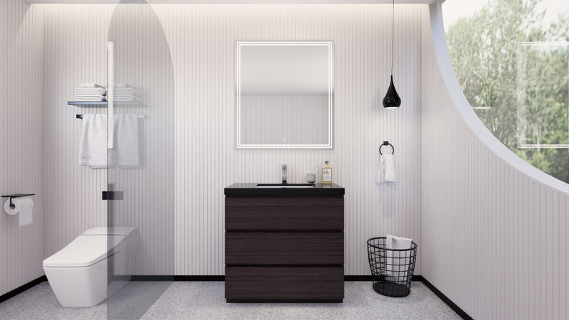 Stanley 36" Freestanding Bathroom Vanity with Reinforced Acrylic Sink and Cabinet Storage