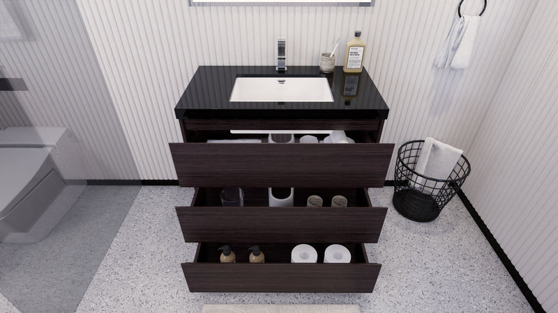 Stanley 36" Freestanding Bathroom Vanity with Reinforced Acrylic Sink and Cabinet Storage