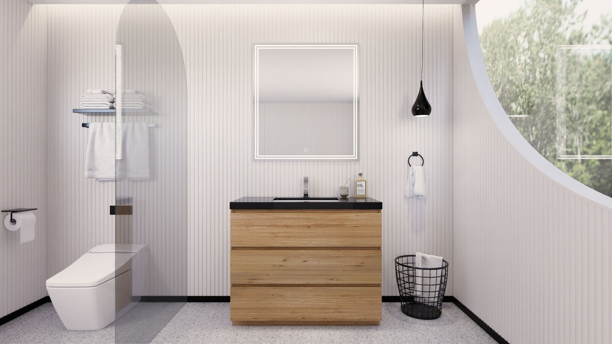 Stanley 42" Freestanding Bathroom Vanity with Reinforced Acrylic Sink and Cabinet Storage