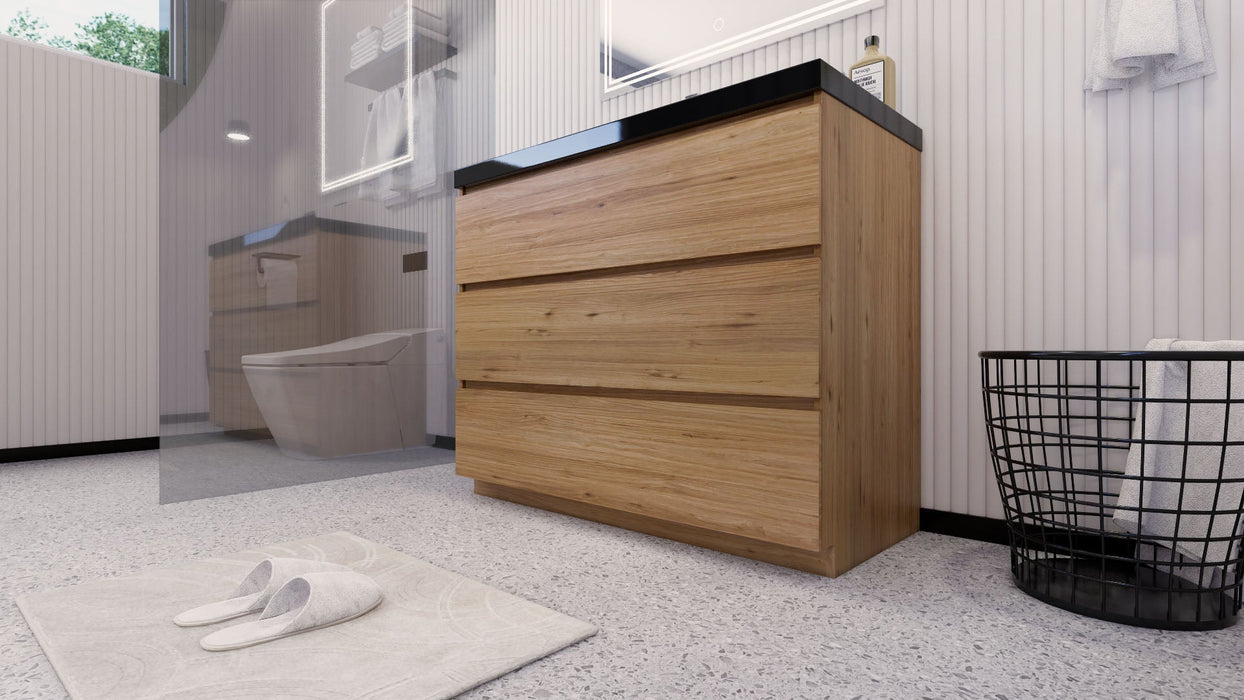 Stanley 42" Freestanding Bathroom Vanity with Reinforced Acrylic Sink and Cabinet Storage