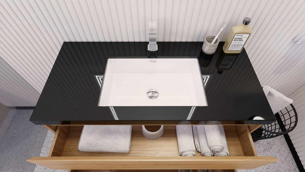 Stanley 42" Freestanding Bathroom Vanity with Reinforced Acrylic Sink and Cabinet Storage