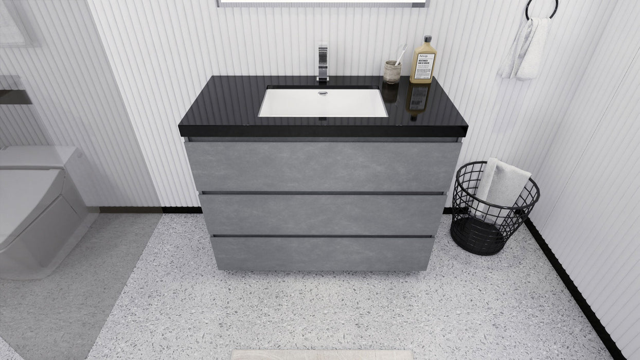 Stanley 42" Freestanding Bathroom Vanity with Reinforced Acrylic Sink and Cabinet Storage