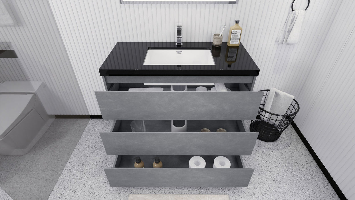 Stanley 42" Freestanding Bathroom Vanity with Reinforced Acrylic Sink and Cabinet Storage