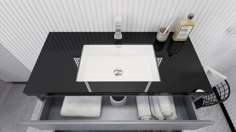 Stanley 42" Freestanding Bathroom Vanity with Reinforced Acrylic Sink and Cabinet Storage