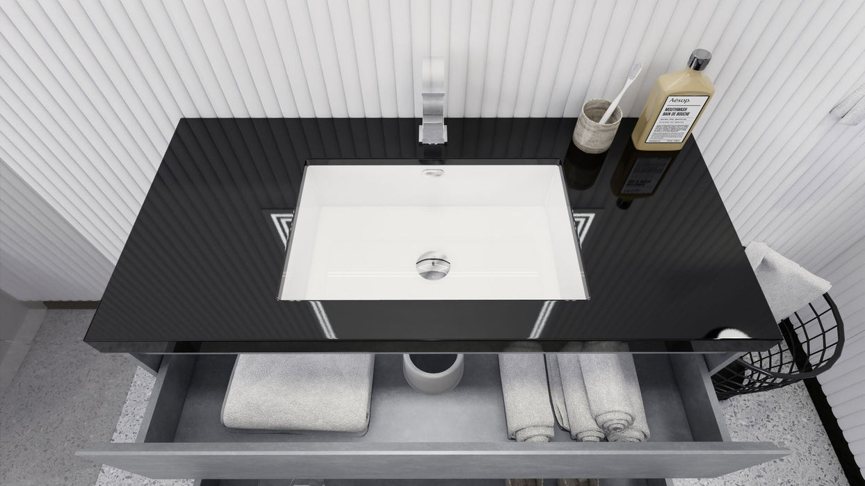 Stanley 42" Freestanding Bathroom Vanity with Reinforced Acrylic Sink and Cabinet Storage